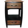* 2 Drawer 1 Shelf Wood Side Table Fashion< Accent Tables