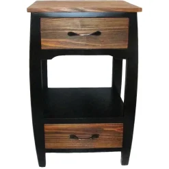 * 2 Drawer 1 Shelf Wood Side Table Fashion< Accent Tables