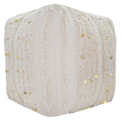 * Amala Sequin Tufted Pouf Premium< Ottomans & Poufs
