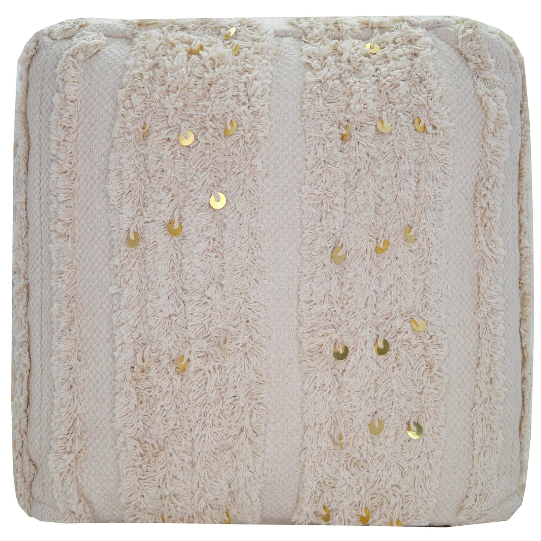 * Amala Sequin Tufted Pouf Premium< Ottomans & Poufs