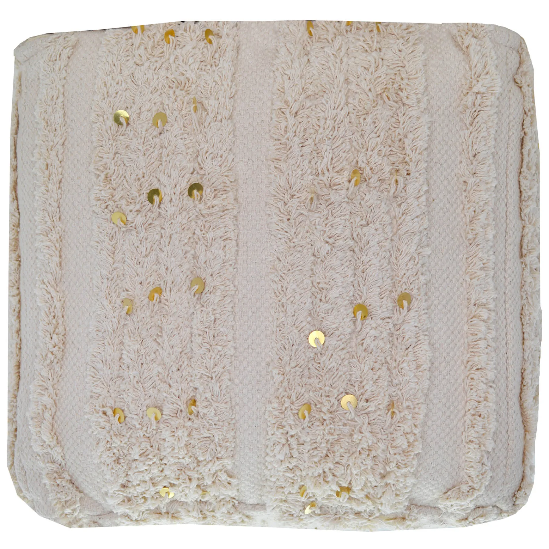 * Amala Sequin Tufted Pouf Premium< Ottomans & Poufs