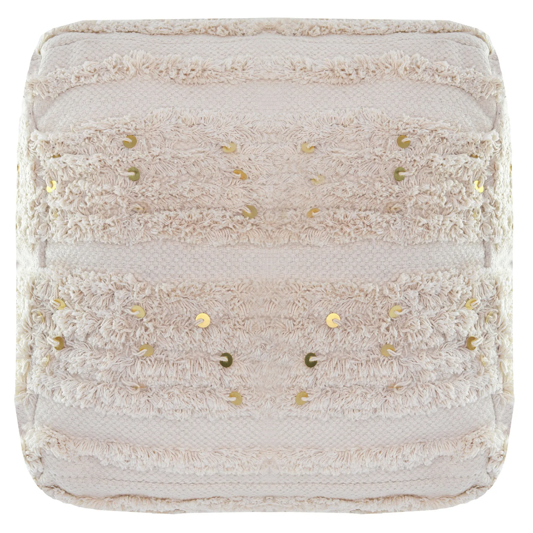 * Amala Sequin Tufted Pouf Premium< Ottomans & Poufs
