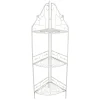 * Antique White Scrolled Metal Folding Corner Shelf Rack, 51.5 Premium< Baker'S Racks & Bar Carts