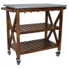 * Antwerp Wood Bar Cart With Metal Top And Towel Hooks Exquisite Gifts< Baker'S Racks & Bar Carts