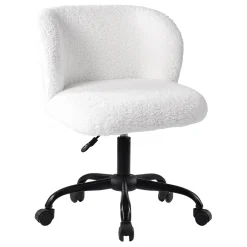 * Aubrey White Sherpa Office Chair Featured< Office