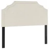 * Belize Cream Nail Head Trim Queen Headboard Premium< Bedroom