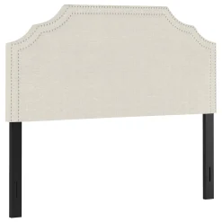 * Belize Cream Nail Head Trim Queen Headboard Premium< Bedroom