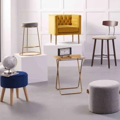 * Bendell Yellow Velvet Tufted Accent Club Chair With Gold Legs, Kd Promotion< Accent Chairs