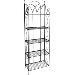 * Black 5 Tier Gothic Baker Rack With Metal Wire Shelves Promotion< Baker'S Racks & Bar Carts