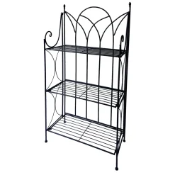* Black 3 Tier Gothic Baker Rack With Metal Wire Shelves Clearance< Baker'S Racks & Bar Carts