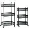 * Black 3 Tier Metal Rolling Cart, 29 Good Quality< Baker'S Racks & Bar Carts