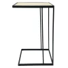 * Black Metal C-Table With Light Wooden Top Less Expensive< Accent Tables