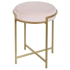 * Blair Pink & Gold Stool, 20 Gift Selection< Ottomans & Poufs