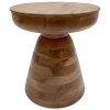* Brown Wooden Pedestal Accent Table, 16 18 Featured< Accent Tables
