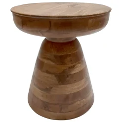 * Brown Wooden Pedestal Accent Table, 16 18 Featured< Accent Tables