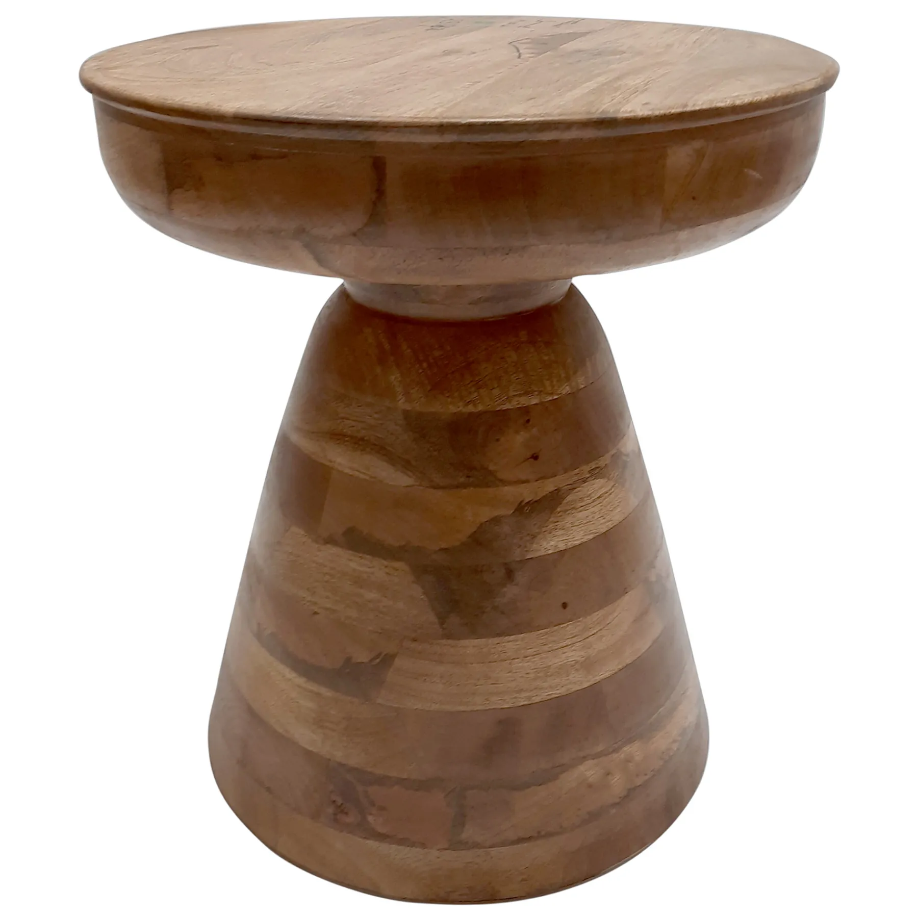 * Brown Wooden Pedestal Accent Table, 16 18 Featured< Accent Tables
