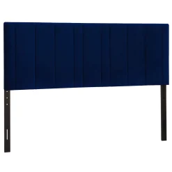 * Chandler Channeled Navy Velvet King Headboard Bargain Sale< Bedroom