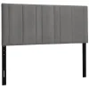 * Chandler Grey Velvet Channeled Queen Headboard Fashion< Bedroom
