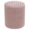 * Cheryl Quilted Ottoman, Blush Discount< Ottomans & Poufs