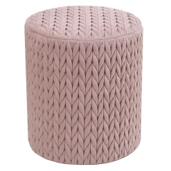 * Cheryl Quilted Ottoman, Blush Discount< Ottomans & Poufs
