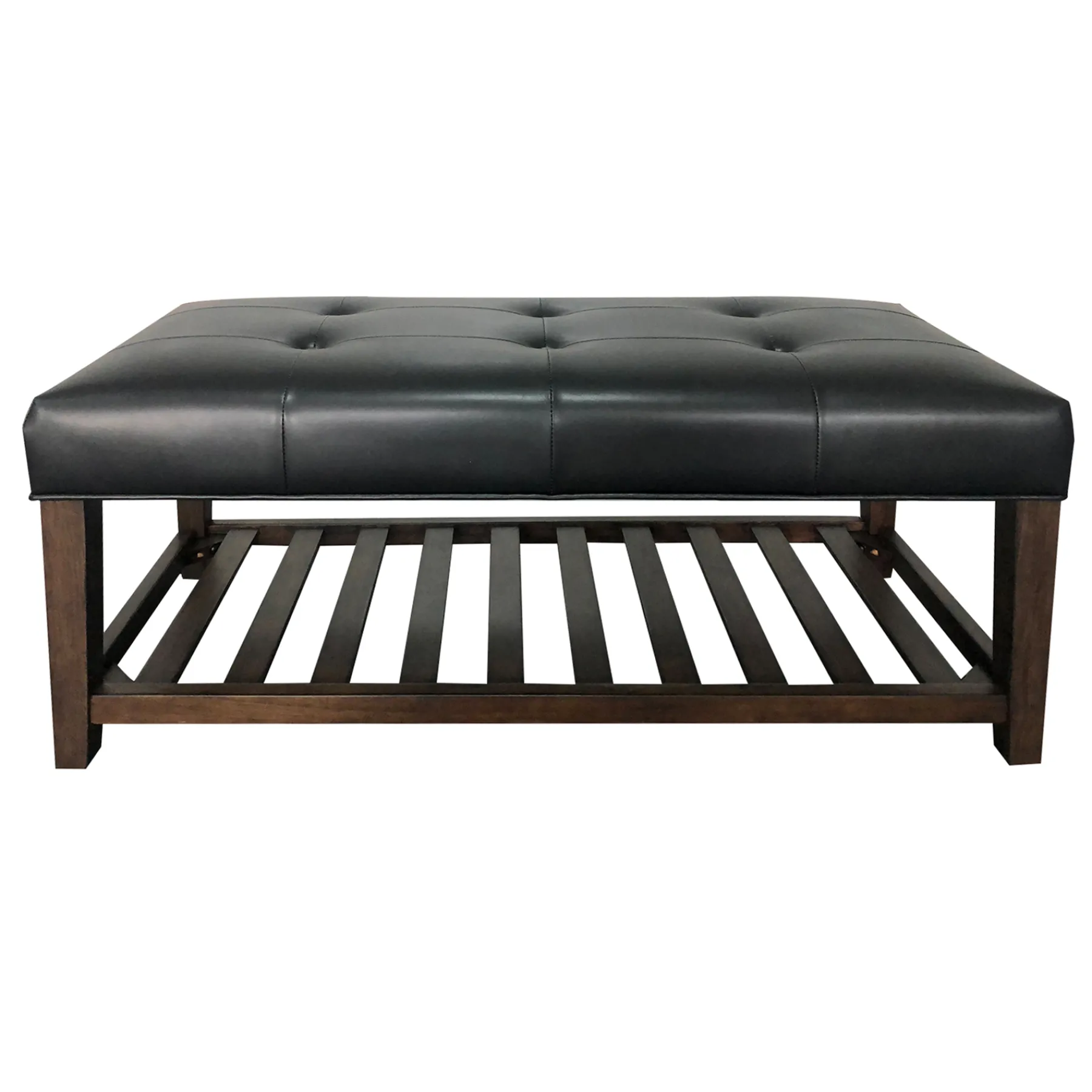 * Collins Black Leather Bench Clearance< Benches