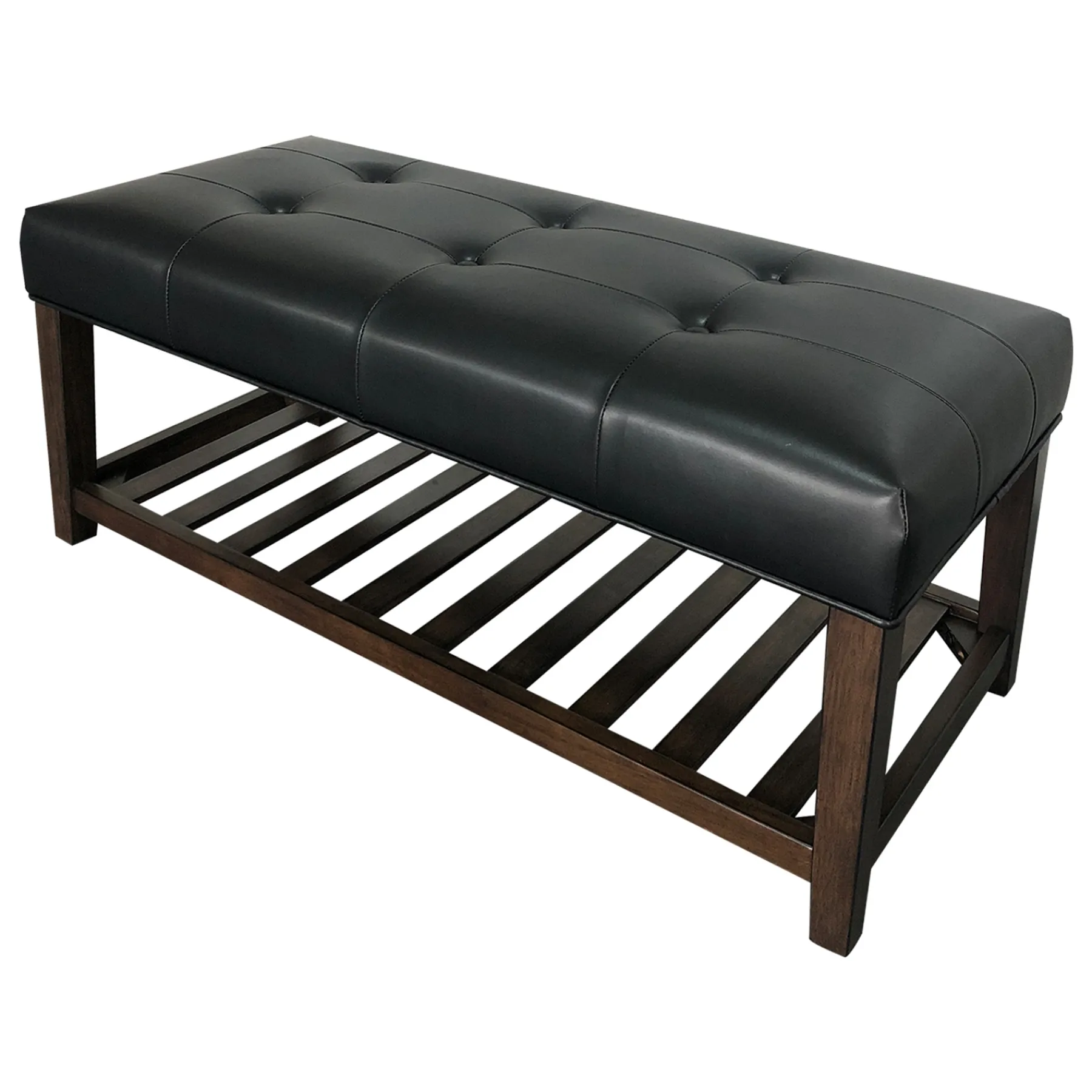 * Collins Black Leather Bench Clearance< Benches