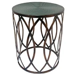 * Copper Round Metal Side Table, Large Promotion< Accent Tables