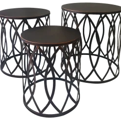 * Copper Round Metal Side Table, Medium Cheaper< Accent Tables