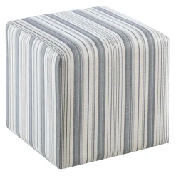 * Cottage Striped Ottoman Fashion< Ottomans & Poufs