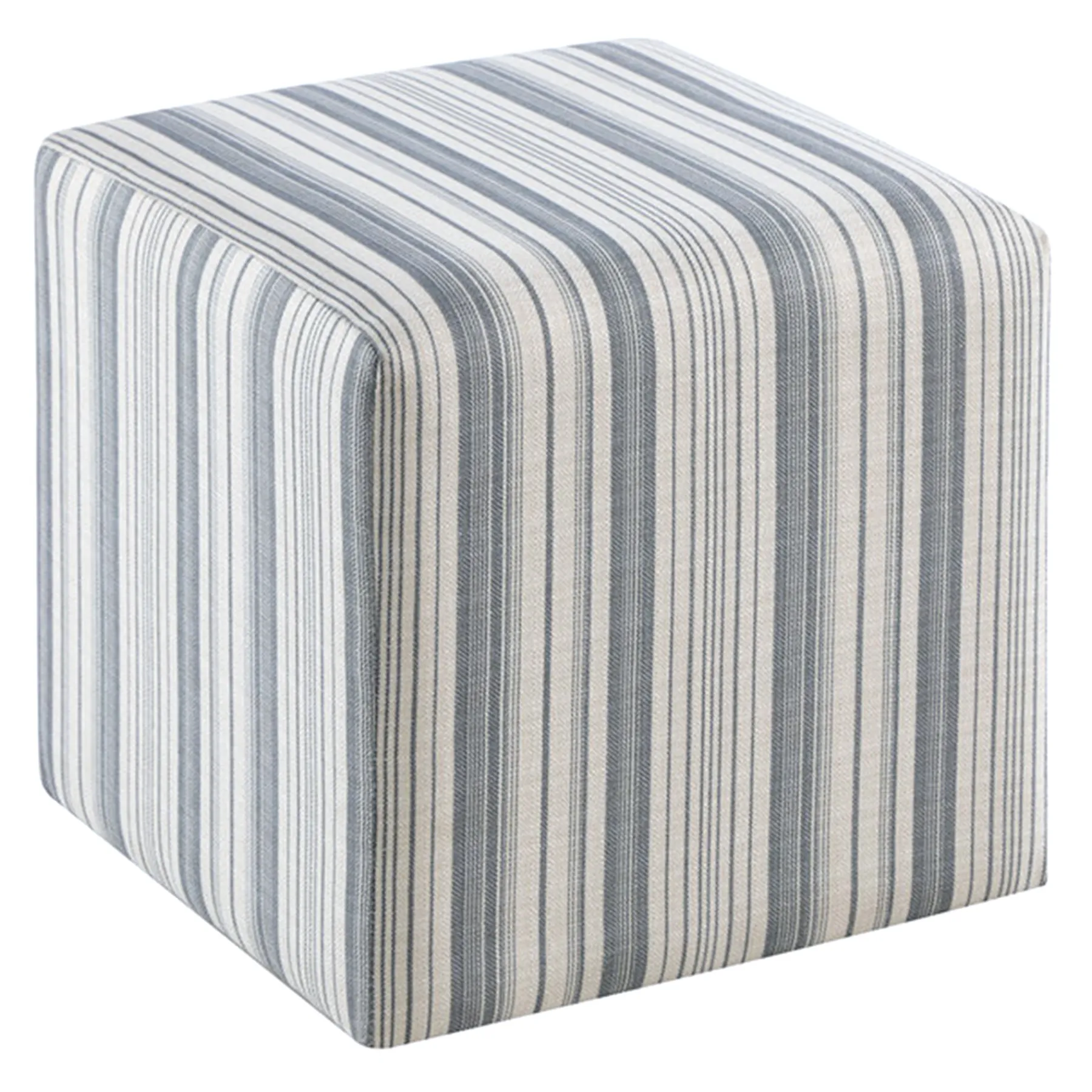 * Cottage Striped Ottoman Fashion< Ottomans & Poufs