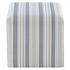 * Cottage Striped Ottoman Fashion< Ottomans & Poufs