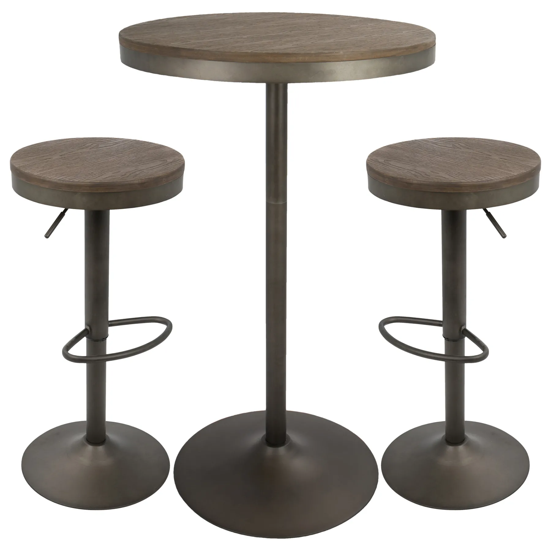 * Dakota 3-Piece Antique Bronze Dining Table Set Online Discount< Dining Tables & Sets