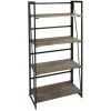 * Dakota 4-Tier Black & Brown Industrial Modern Bookshelf, 49 Low Price< Office