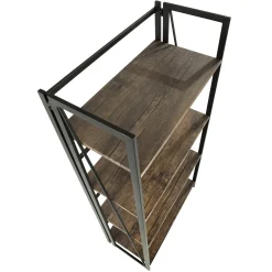 * Dakota 4-Tier Black & Brown Industrial Modern Bookshelf, 49 Low Price< Office