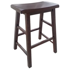 * Dark Walnut Saddle Barstool 29 Kd Cheaper< Barstools