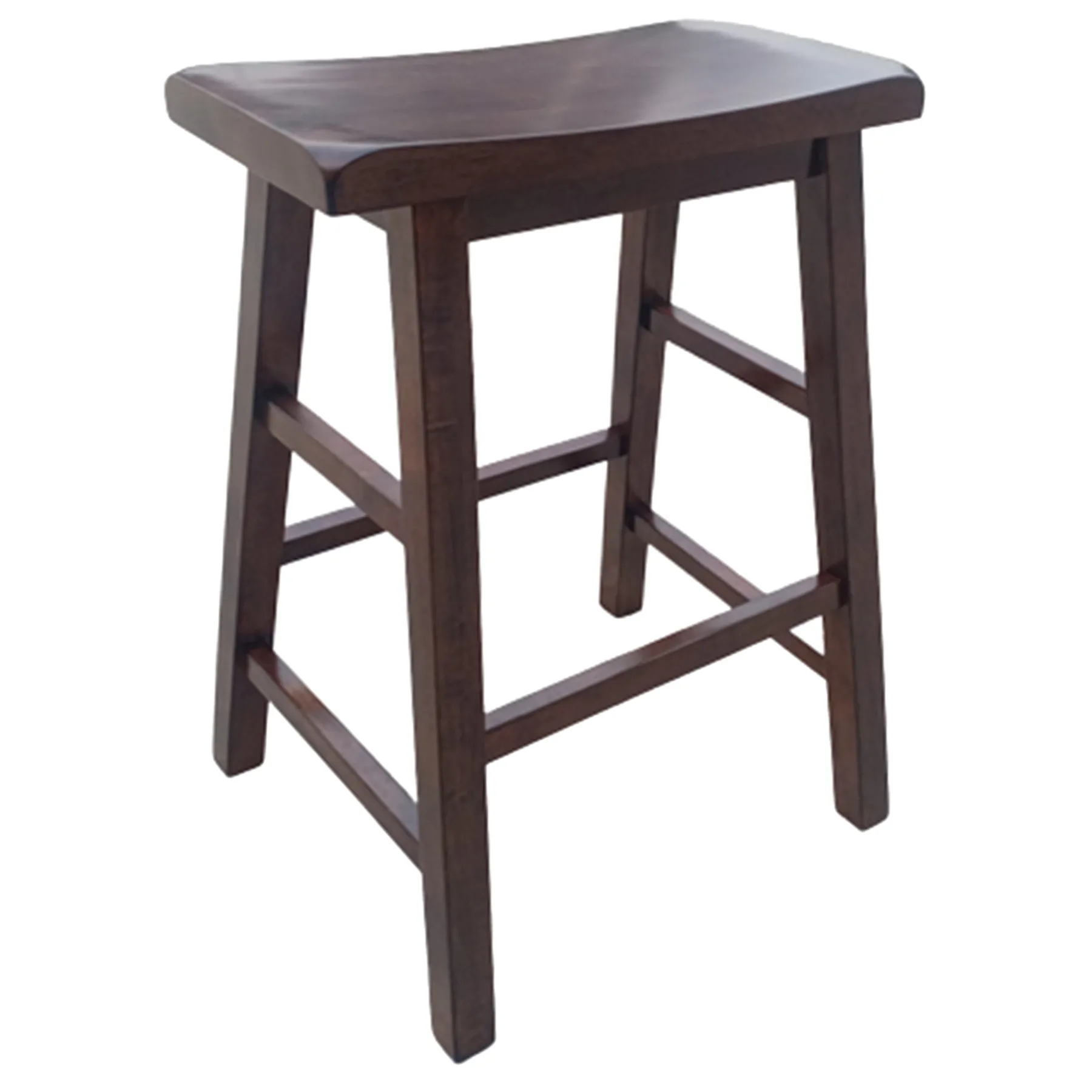 * Dark Walnut Saddle Barstool 29 Kd Cheaper< Barstools