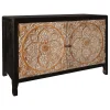 * 2-Door Carved Black Long Cabinet Opening Sales< Cabinets & Chests