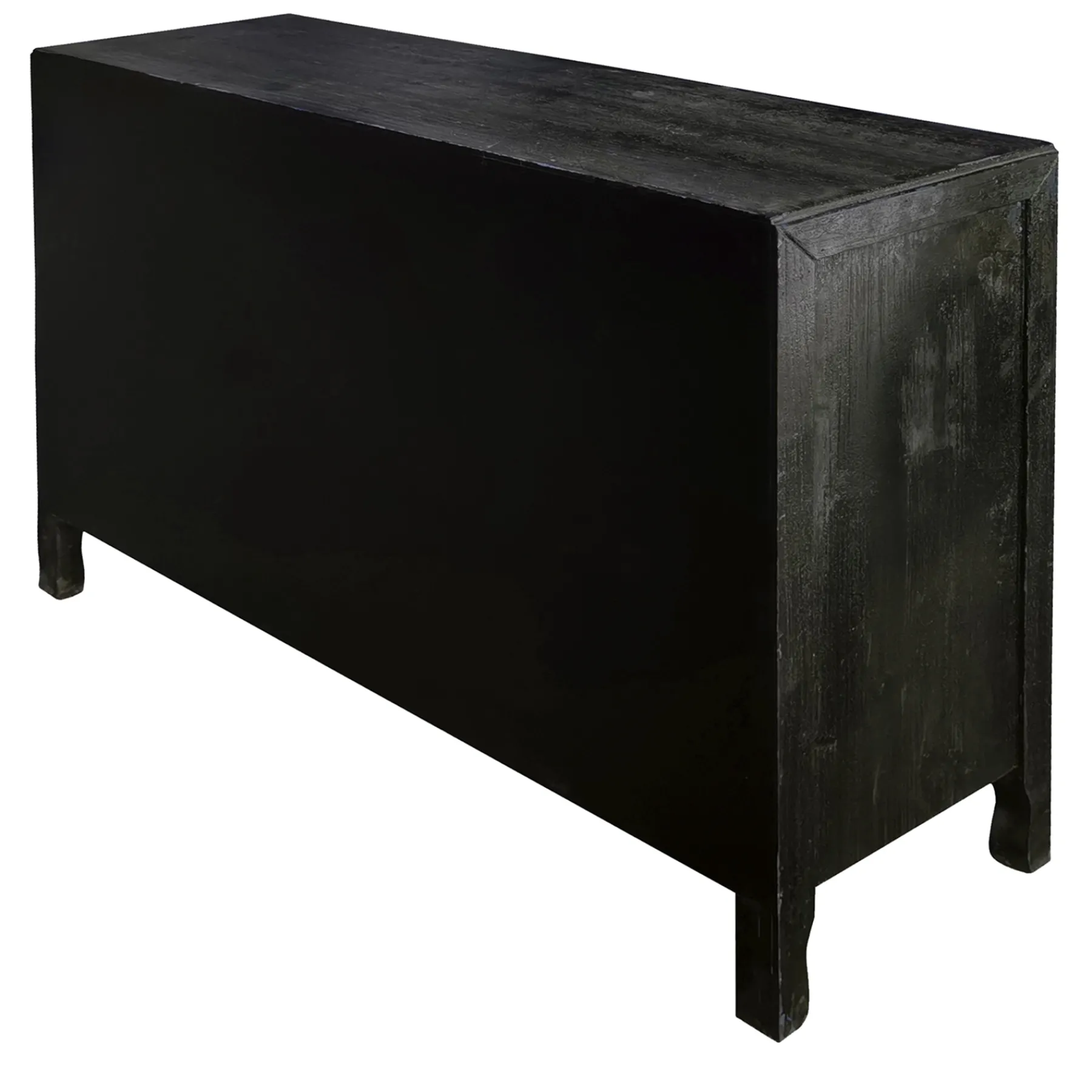 * 2-Door Carved Black Long Cabinet Opening Sales< Cabinets & Chests
