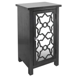 * 1-Door Mirrored Silver Cabinet Exquisite Gifts< Cabinets & Chests