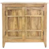 * 2-Door Natural Mango Wood Cabinet Premium< Cabinets & Chests