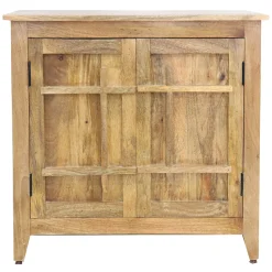 * 2-Door Natural Mango Wood Cabinet Premium< Cabinets & Chests