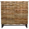 * 2-Door Wave Wood Carved Cabinet Clearance< Cabinets & Chests