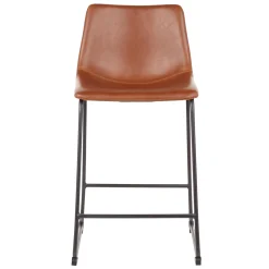 * Drake Cognac Modern Industrial Faux Leather Barstool, 30 Less Expensive< Barstools