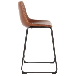 * Drake Cognac Modern Industrial Faux Leather Barstool, 30 Less Expensive< Barstools