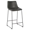 * Drake Grey Faux Leather Modern Industrial Barstool, 30 Good Quality< Barstools
