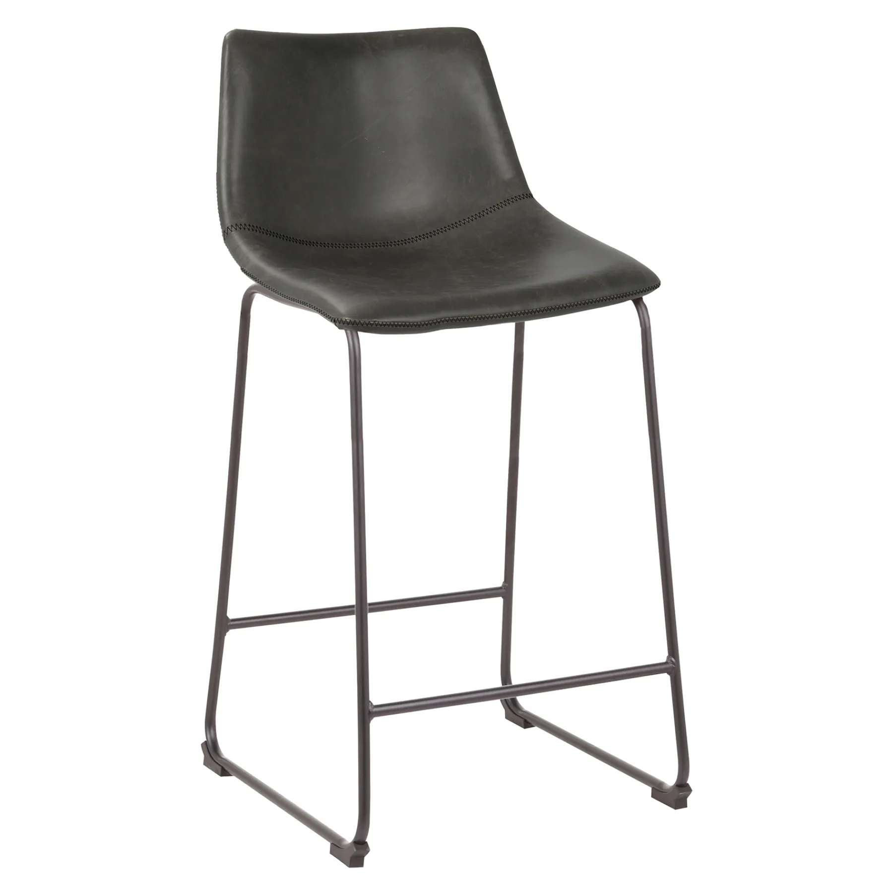 * Drake Grey Faux Leather Modern Industrial Barstool, 30 Good Quality< Barstools