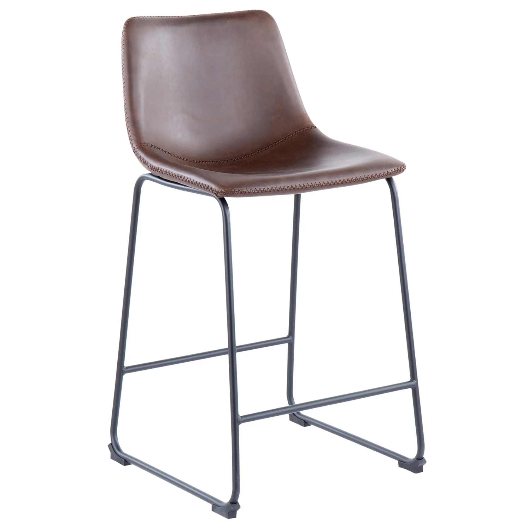 * Drake Modern Faux Leather Industrial Barstool, Espresso Low Price< Barstools