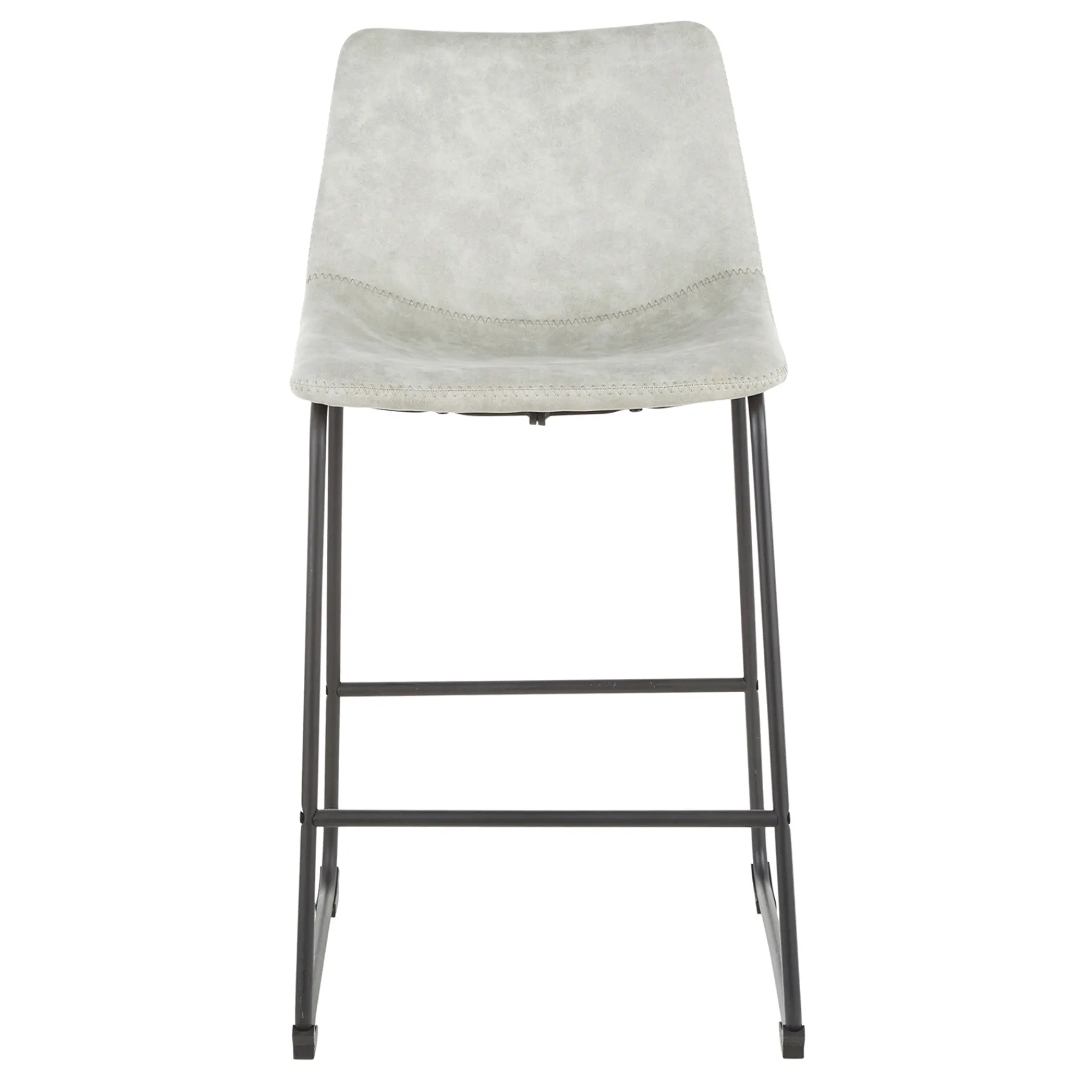 * Drake Modern Faux Leather Industrial Barstool, Light Grey Fashion< Barstools
