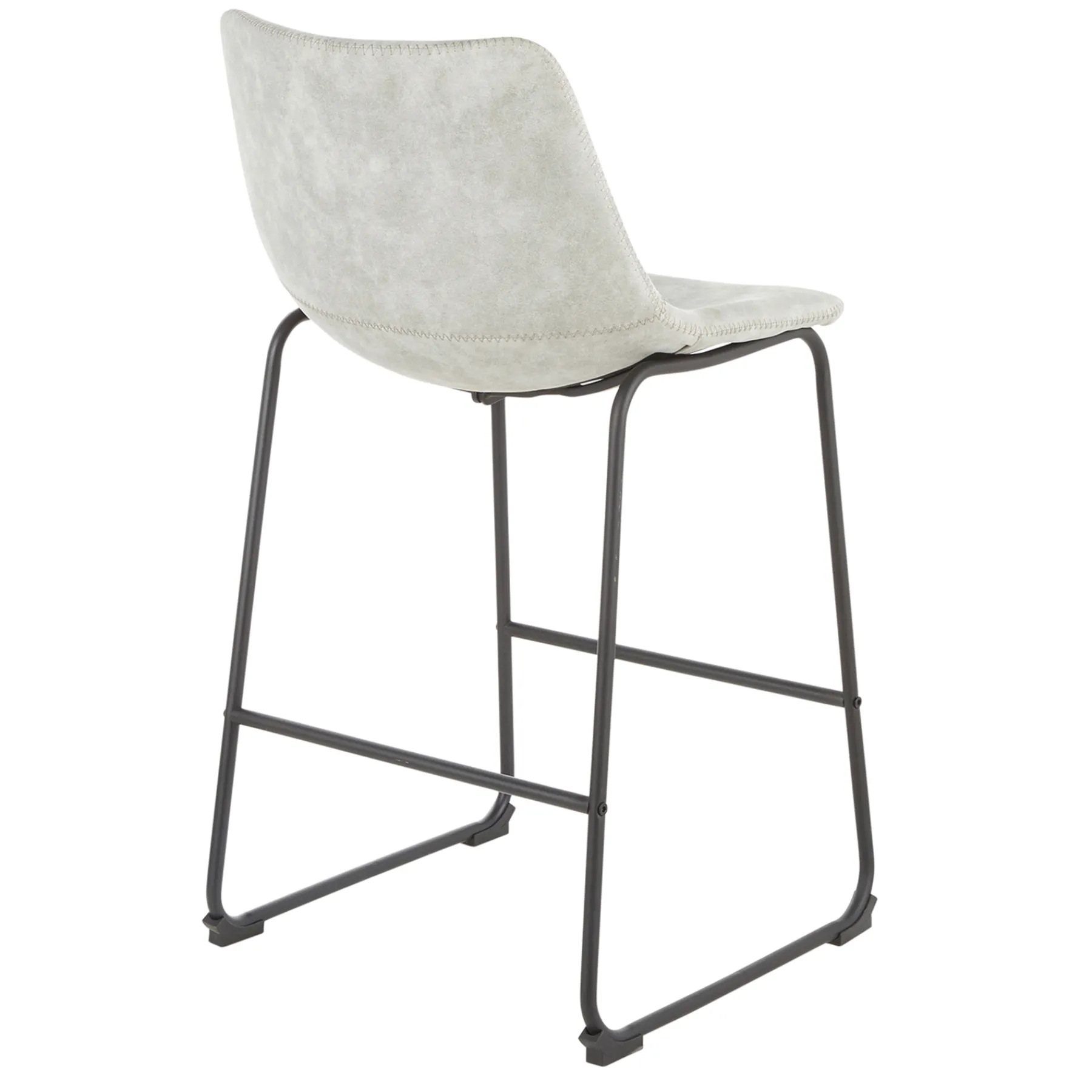 * Drake Modern Faux Leather Industrial Barstool, Light Grey Fashion< Barstools