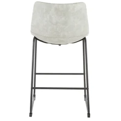 * Drake Modern Faux Leather Industrial Barstool, Light Grey Fashion< Barstools